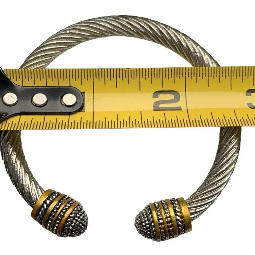 Cable Rope Bracelet – Gold & Silver Tone with Rhodium Plate